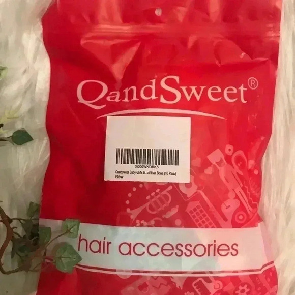 Qand Sweet pack of 10 hairbows on headband - Picture 2 of 3